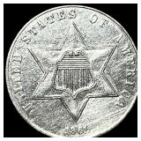 1861 Silver Three-Cent Piece UNCIRCULATED