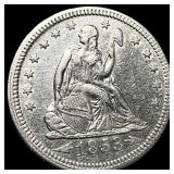 1853 Arrows/Rays Seated Liberty Quarter  UNCIRCUL