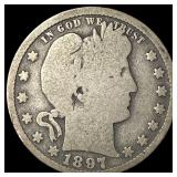 1897-O Silver Barber Quarter NICELY  CIRCULATED