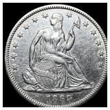 1869 Silver Seated Liberty Half Dollar CHOICE  AU
