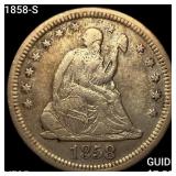 1858-S Seated Liberty Quarter ABOUT UNCIRCULATED