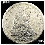 1855-S Seated Liberty Quarter CLOSELY UNCIRCULATED