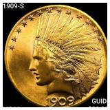 1909-S $10 Gold Eagle CHOICE BU+