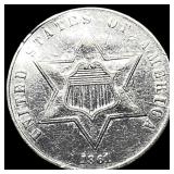 1861 Silver Three-Cent Piece CLOSELY  UNCIRCULATE