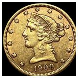 1900 Liberty Head Half Eagle $5 Gold  UNCIRCULATE