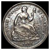 1861-S Silver Half Dime CLOSELY UNCIRCULATED