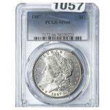 1887 Morgan Silver Dollar PCGS MS66