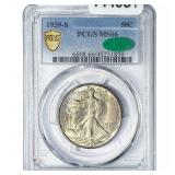 1939-S CAC Walking Liberty Half Dollar PCGS MS66