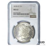 1878-CC Morgan Silver Dollar NGC MS62