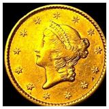 1850 Gold $1 Liberty Head Type 1 CHOICE AU