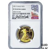 1991 $25 Gold American Eagle 1/2oz NGC PF70 Ultra