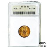 1925 Wheat Cent ANACS MS65 RB
