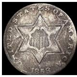 1858 Silver Three-Cent Piece HIGH GRADE