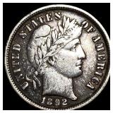 1892 Silver Barber Dime NEARLY UNCIRCULATED