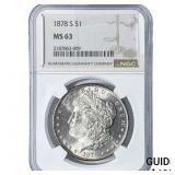 1878-S Morgan Silver Dollar NGC MS63