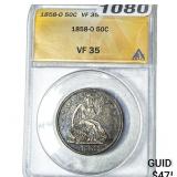 1858-O Seated Liberty Half Dollar ANACS VF35