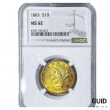 1883 $10 Gold Eagle NGC MS62