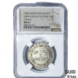 1904 Peru Callao Electric Rail Silver Medal NGC MS