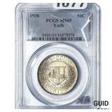 1936 York Half Dollar PCGS MS65
