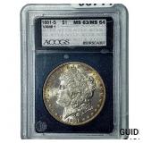 1881-S Morgan Silver Dollar ACCGS MS63/64 VAM-1