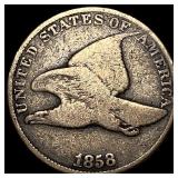 1858 Copper-Nickel Flying Eagle Cent NICELY CIRCUL