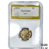 1913 Buffalo Nickel PGA MS66 Type 1
