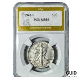 1941-S Walking Liberty Half Dollar PGA MS64