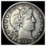 1909 Silver Barber Half Dollar NEARLY  UNCIRCULAT