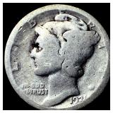 1921 Silver Mercury Dime NICELY CIRCULATED