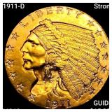1911-D Strong $2.50 Gold Quarter Eagle UNCIRCULATE