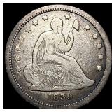 1839 Silver Seated Liberty Quarter LIGHTLY CIRCULA