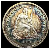 1861 Silver Seated Liberty Quarter  UNCIRCULATED