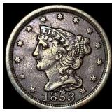 1853 Braided Hair Half Cent CLOSELY UNCIRCULATED