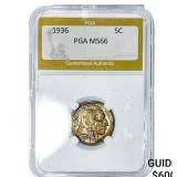 1936 Buffalo Nickel PGA MS66