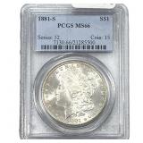 1881-S Morgan Silver Dollar PCGS MS66