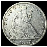 1858-O Silver Seated Liberty Half Dollar  LIGHTLY