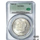 1883-CC Morgan Silver Dollar CAC MS62