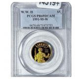 1991-95W 1/4oz Gold Commemorative $5-WWII PR69