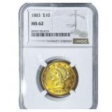1883 $10 Gold Eagle NGC MS62
