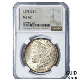 1878-S Morgan Silver Dollar NGC MS62
