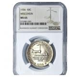 1936 Wisconsin Half Dollar NGC MS65