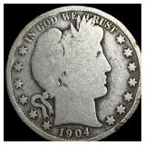 1904-O Silver Barber Half Dollar NICELY CIRCULATED