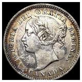 1886 Lg. Knob 6 Canada Silver 10 Cents HIGH GRADE