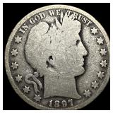 1897-O Silver Barber Half Dollar NICELY CIRCULATED