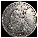 1854 Arrows Seated Liberty Half Dollar CLOSELY UNC
