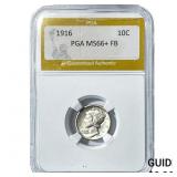 1916 Mercury Silver Dime PGA MS66+ FB