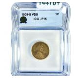 1909-S VDB Wheat Cent ICG F15