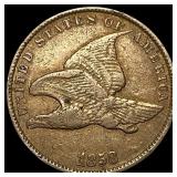 1858 Copper-Nickel Flying Eagle Cent NEARLY UNCIRC