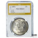 1891 Morgan Silver Dollar PGA MS63+