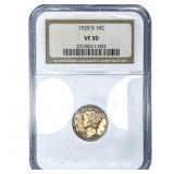 1925-S Mercury Silver Dime NGC VF30